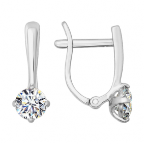 Серьги из белого золота SOKOLOV 81020200б с Swarovski 81020200б фото