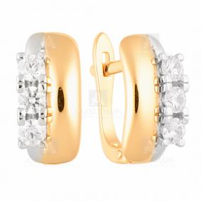 Золотые серьги Александра кл2282а-62ск с Swarovski кл2282а-62ск фото