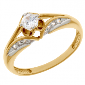Золотое кольцо Александра кл1756-62с с Swarovski кл1756-62с фото