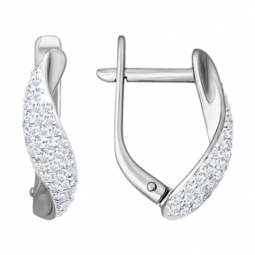 Серьги из белого золота SOKOLOV 1020422 б с бриллиантом 1020422 б фото