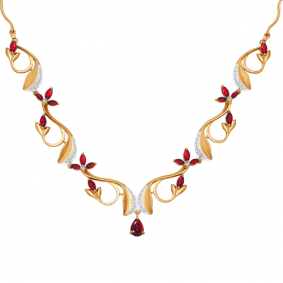 Золотое колье SOKOLOV 3070002 Р с бриллиантом и рубином 3070002 Р фото