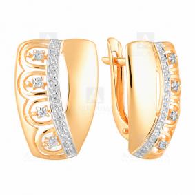 Золотые серьги Александра кл2097аск с фианитом кл2097аск фото