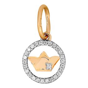 Золотая подвеска Золотые узоры 03-3426 с цирконием 03-3426 фото