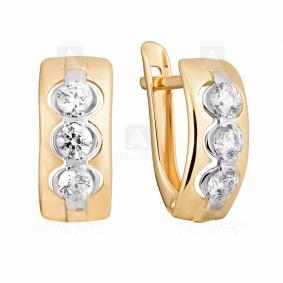 Золотые серьги Александра кл1743а-81с с Swarovski кл1743а-81с фото