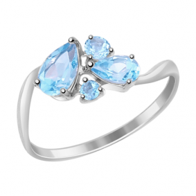 Кольцо из белого золота SOKOLOV 714599б с топазом 714599б фото