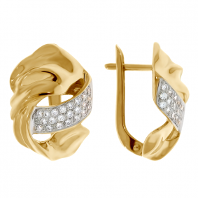 Золотые серьги Александра кл1913аск с фианитом кл1913аск фото