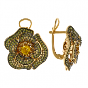 Золотые серьги Александра кл1911аск с фианитом кл1911аск фото