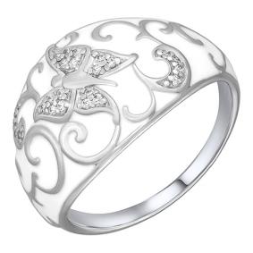 Серебряное кольцо Золотые узоры 90-01-5591-00 с эмалью и цирконием 90-01-5591-00 фото