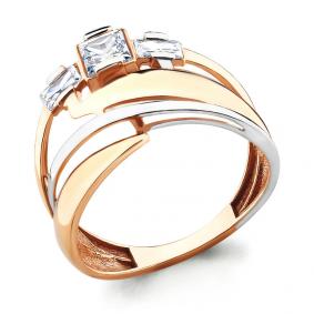 Золотое кольцо AQUAMARINE 64713 с фианитом 64713 фото