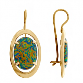 Золотые серьги Александра кл1865а-15с с опалом кл1865а-15с фото