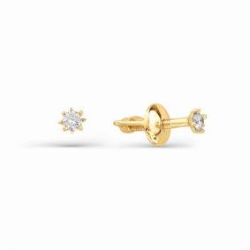 Золотые серьги АЛЬКОР 2274-100 с бриллиантом 2274-100 фото
