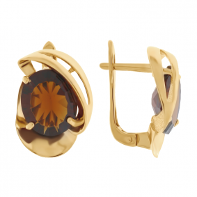 Золотые серьги Александра кл1996а-34ск с гранатом кл1996а-34ск фото