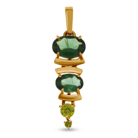 Золотая подвеска Александра кл2030б-26с с фианитом и турмалином кл2030б-26с фото