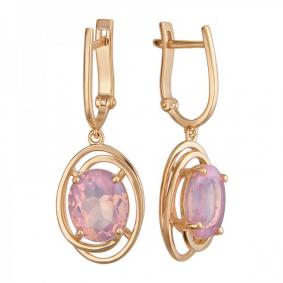 Золотые серьги ТД Эстет 01С219807-1 с опалом 01С219807-1 фото