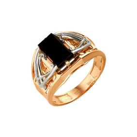 Золотое кольцо Караваевская ювелирная фабрика 51-0055 с ониксом 51-0055 фото