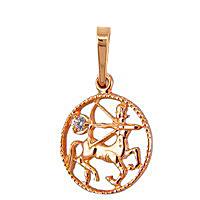 Золотая подвеска Знак зодиака Стрелец AQUAMARINE с фианитом 20015А 20015А фото