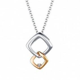 Серебряное колье Алькор с золотой накладкой и бриллиантом 06-1668/000Б-00 06-1668/000Б-00 фото