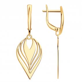 Золотые серьги Золотые узоры 00-62-0465-00 00-62-0465-00 фото