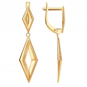 Золотые серьги Золотые узоры 00-62-0556-00 00-62-0556-00 фото