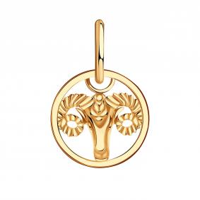 Золотая подвеска Знак зодиака Овен Золотые узоры 00-63-0234-00 00-63-0234-00 фото