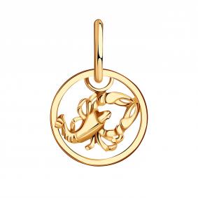 Золотая подвеска Знак зодиака Рак Золотые узоры 00-63-0237-00 00-63-0237-00 фото