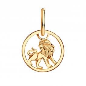 Золотая подвеска Знак зодиака Лев Золотые узоры 00-63-0238-00 00-63-0238-00 фото