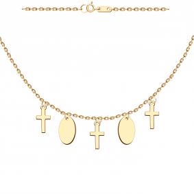 Золотое колье Золотые узоры 00-69-0109-00 00-69-0109-00 фото