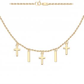 Золотое колье-крест Золотые узоры 00-69-0111-00 00-69-0111-00 фото