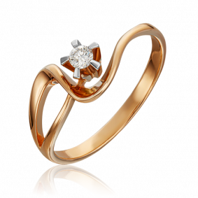 Кольцо из комбинированного золота Platina 01-0003-00-101-1111-30 с бриллиантом 01-0003-00-101-1111-30 фото