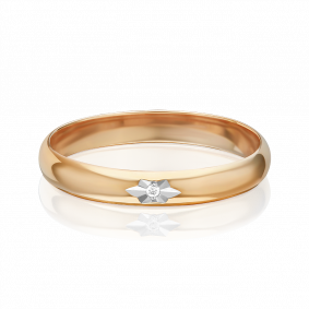 Золотое обручальное кольцо Platina с бриллиантом 01-0024-00-101-1110-30 01-0024-00-101-1110-30 фото