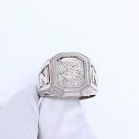 Серебряное кольцо Великомученик Георгий Победоносец Караваевская ювелирная фабрика 01-0028-s 01-0028-s фото