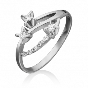 Кольцо из белого золота Platina 01-0040-00-101-1120-30 с бриллиантом 01-0040-00-101-1120-30 фото