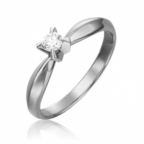 Кольцо из белого золота Platina 01-0084-00-101-1120-30 с бриллиантом 01-0084-00-101-1120-30 фото