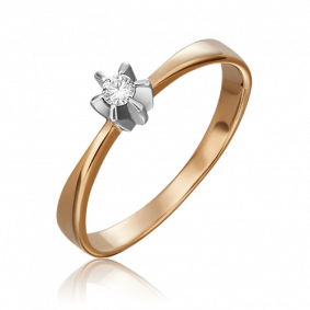 Кольцо из комбинированного золота Platina 01-0087-00-101-1111-30 с бриллиантом 01-0087-00-101-1111-30 фото