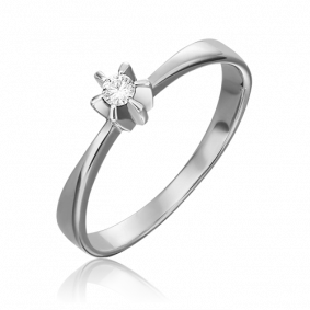 Кольцо из белого золота Platina 01-0088-00-101-1120-30 с бриллиантом 01-0088-00-101-1120-30 фото