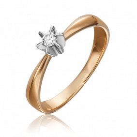 Кольцо из комбинированного золота Platina 01-0099-00-101-1111-30 с бриллиантом 01-0099-00-101-1111-30 фото