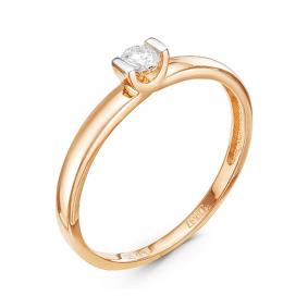 Золотое кольцо ERA Jewellery 01-01037-01-001-01-01 с бриллиантом 01-01037-01-001-01-01 фото