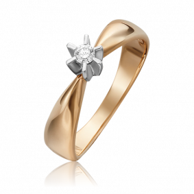 Кольцо из комбинированного золота Platina 01-0149-00-101-1111-30 с бриллиантом 01-0149-00-101-1111-30 фото