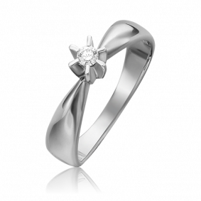 Кольцо из белого золота Platina 01-0150-00-101-1120-30 с бриллиантом 01-0150-00-101-1120-30 фото