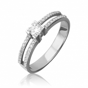 Кольцо из белого золота Platina 01-0184-00-101-1120-30 с бриллиантом 01-0184-00-101-1120-30 фото