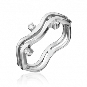 Кольцо из белого золота Platina 01-0207-00-101-1120-30 с бриллиантом 01-0207-00-101-1120-30 фото