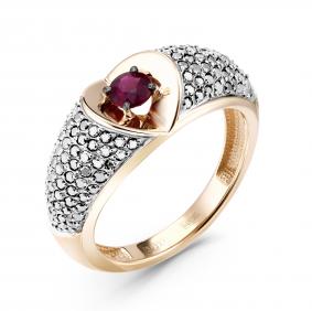 Золотое кольцо ERA Jewellery 01-02495-01-011-01-02 с бриллиантом и рубином 01-02495-01-011-01-02 фото