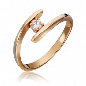 Золотое кольцо Platina 01-0265-00-101-1110-30 с бриллиантом 01-0265-00-101-1110-30 фото