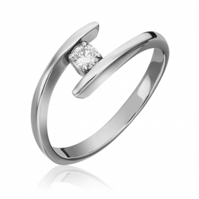 Кольцо из белого золота Platina 01-0266-00-101-1120-30 с бриллиантом 01-0266-00-101-1120-30 фото