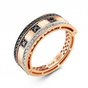 Золотое кольцо-трансформер ERA Jewellery с чёрным бриллиантом и бриллиантом 01-02726-01-040-07-02 01-02726-01-040-07-02 фото
