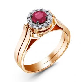 Золотое кольцо-трансформер ERA Jewellery с бриллиантом, изумрудом и рубином 01-02736-01-297-01-02 01-02736-01-297-01-02 фото