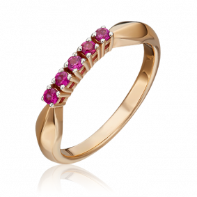 Золотое кольцо Platina 01-0281-00-104-1110-30 с рубином 01-0281-00-104-1110-30 фото