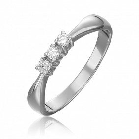 Кольцо из белого золота Platina 01-0284-00-101-1120-30 с бриллиантом 01-0284-00-101-1120-30 фото