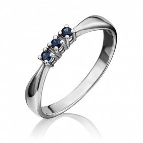 Кольцо из белого золота Platina 01-0284-00-102-1120-30 с сапфиром 01-0284-00-102-1120-30 фото