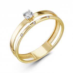 Кольцо из лимонного золота ERA Jewellery 01-02900-05-001-01-01 с бриллиантом 01-02900-05-001-01-01 фото